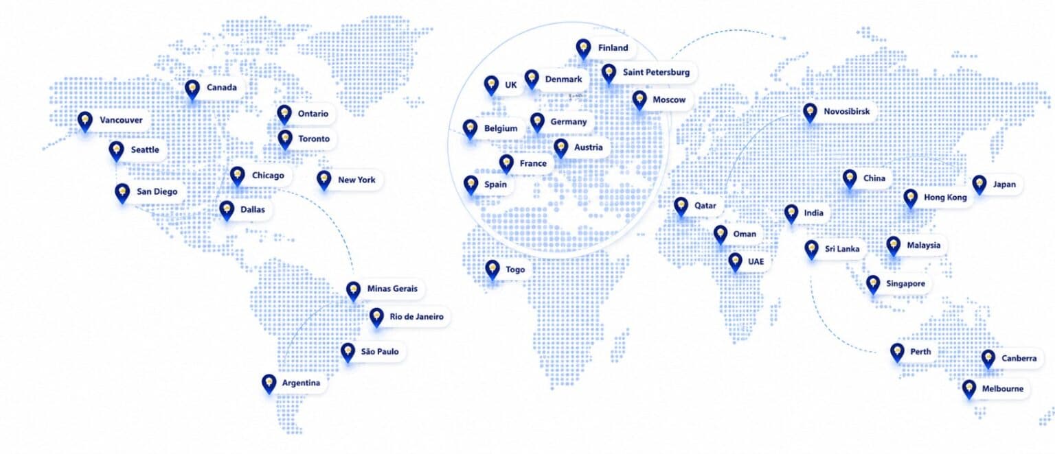 TYCHR presence across the world map