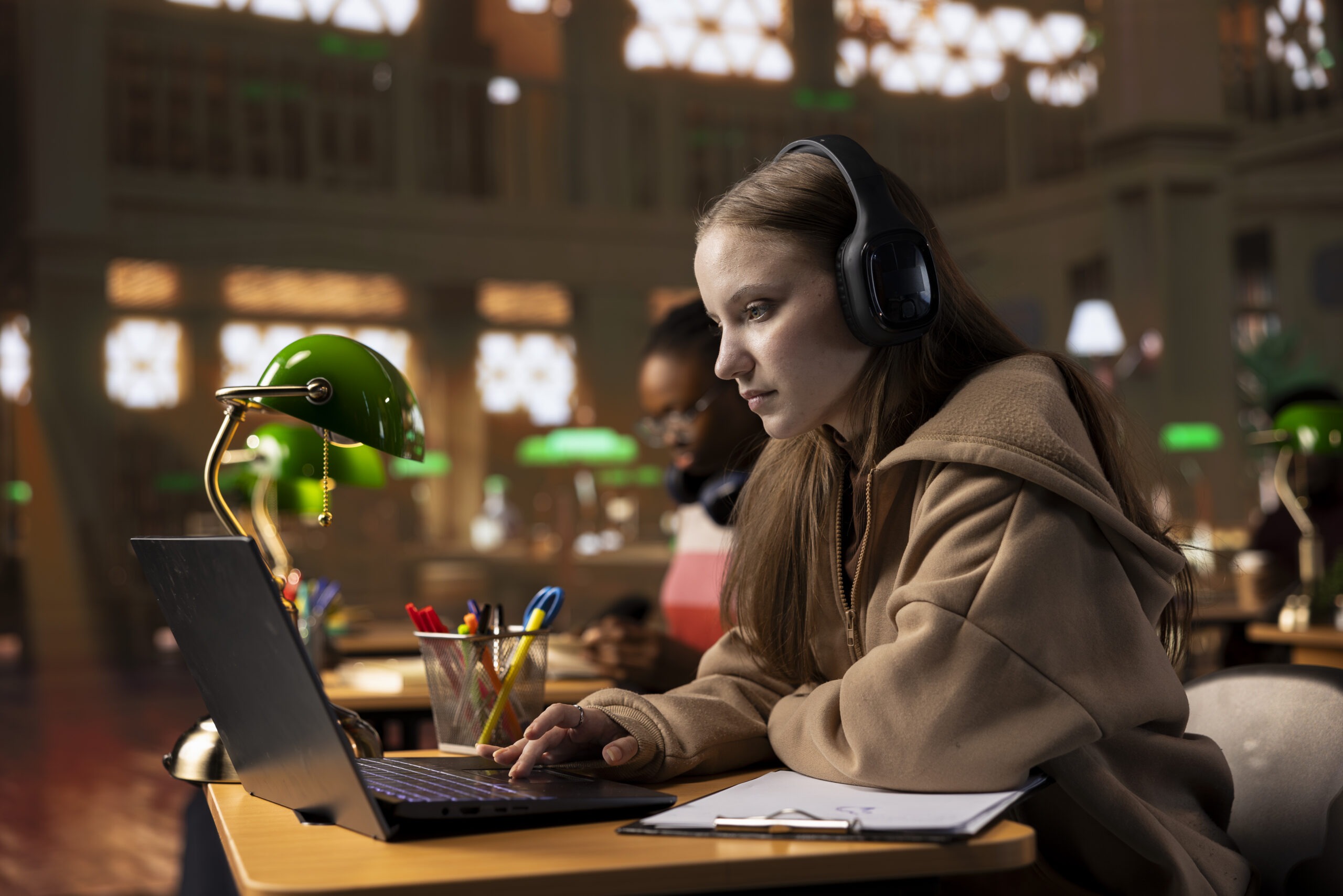 University scholar listening to therapy music to create the perfect ambient